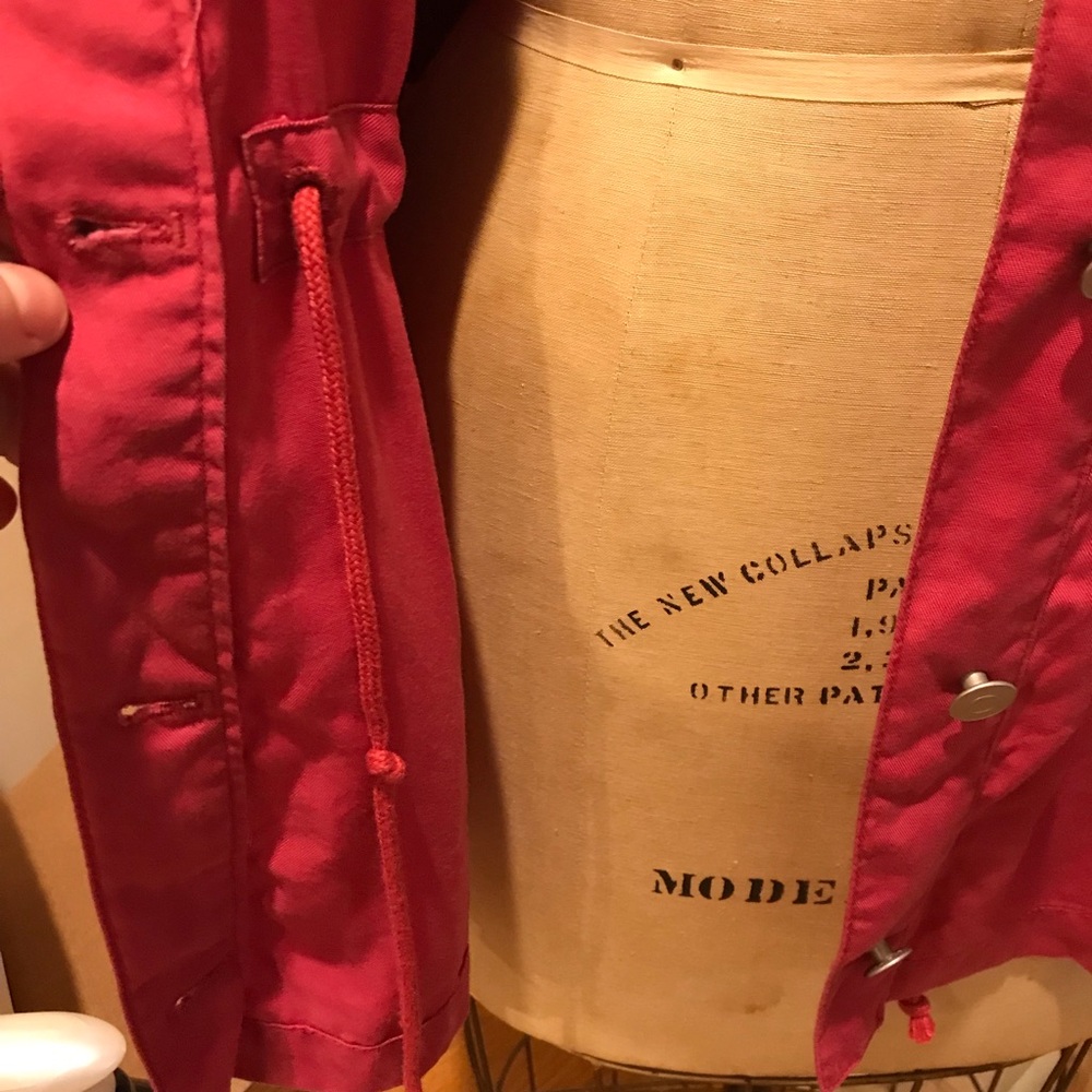 GAP Raspberry Pink Light Trench Jacket L - Picture 8 of 10